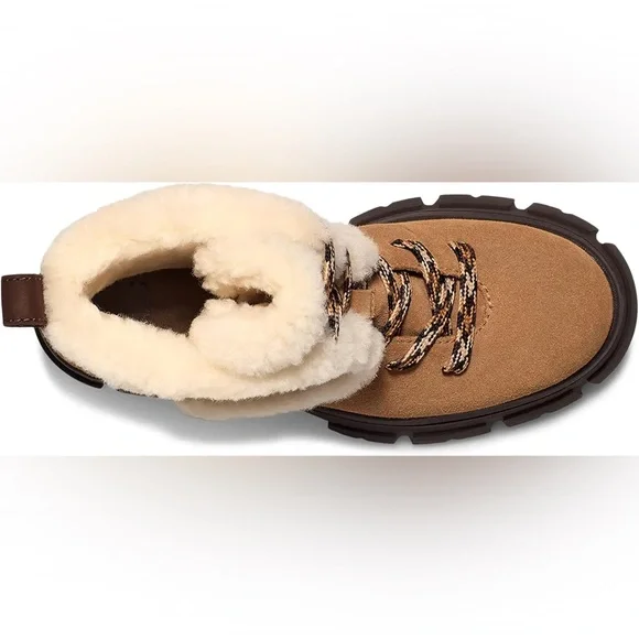 UGG Brooklyn Water Resistant Hiker Boot with Genuine Shearling Trim (Women) - Picture 4 of 10